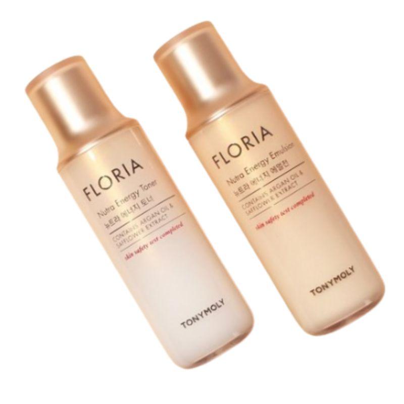 Tonymoly Floria Nutra Energy Набор из 2 средств для ухода за кожей (Тонер 150 мл + 20 мл, Эмульсия 150 мл + 20 мл) Увлажняющий и питательный уход