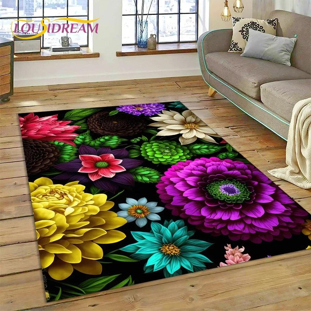3D Dream Sun Flowers Скандинавский ковер с ромашками для спальни, гостиной, дома, украшение для дивана, детский игровой большой коврик для пола
