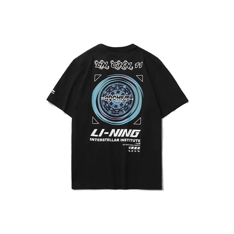 Мужская футболка из коллекции спортивной моды Li Ning, черная, AHSR167-3