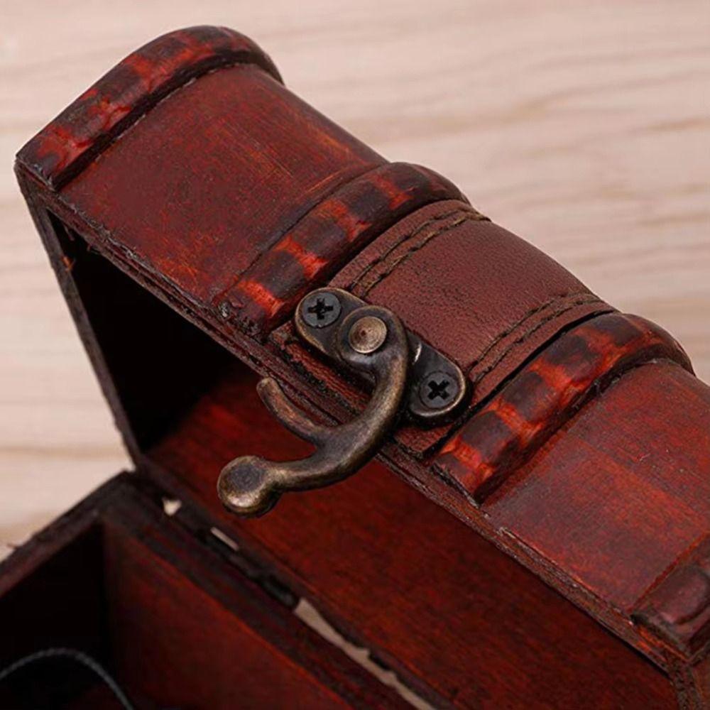 Wooden Treasure Chest Vintage Jewelry Box Creative Jewelry Storage Box Packaging Box