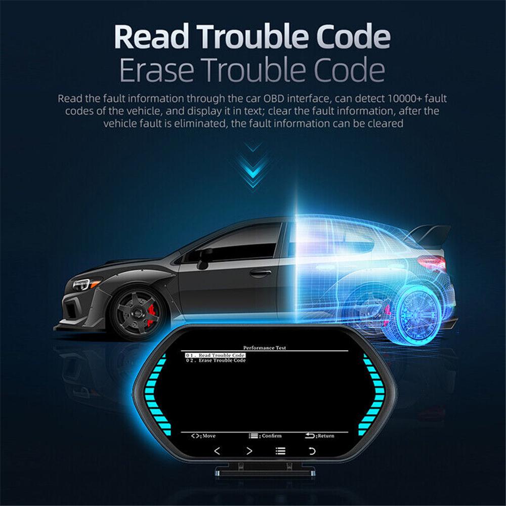 4,5-дюймовый автомобильный OBD2 HUD GPS-дисплей с ЖК-дисплеем, детектор наклона, измеритель наклона