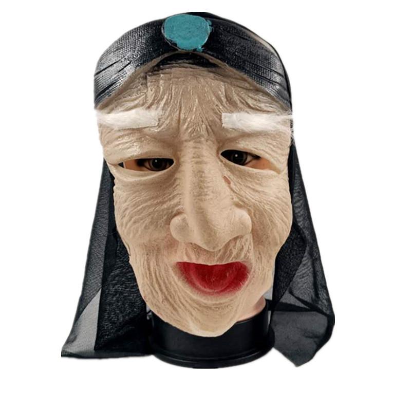Hanfu costume for elderly people, including a mask, props, and clothing, suitable for a market stall or for dressing up