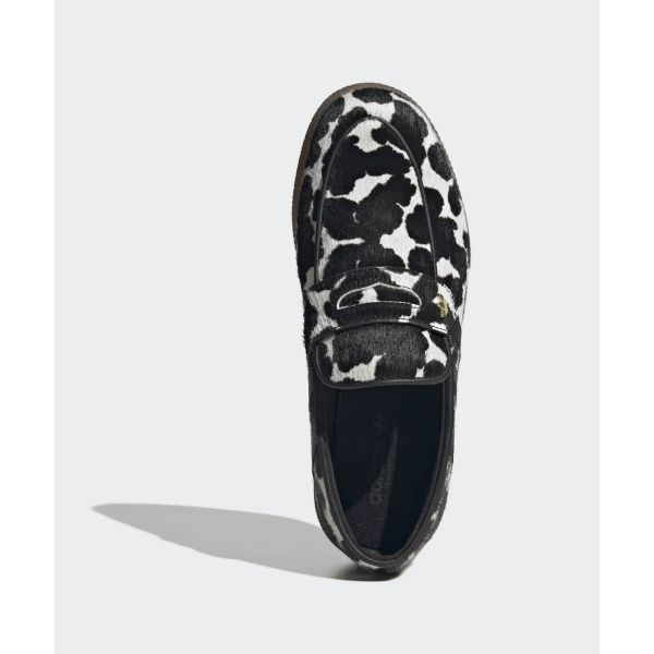 adidas  Handball Spezial Loafer Pony Hair Cow Print Women Sneakers Black White KK0921