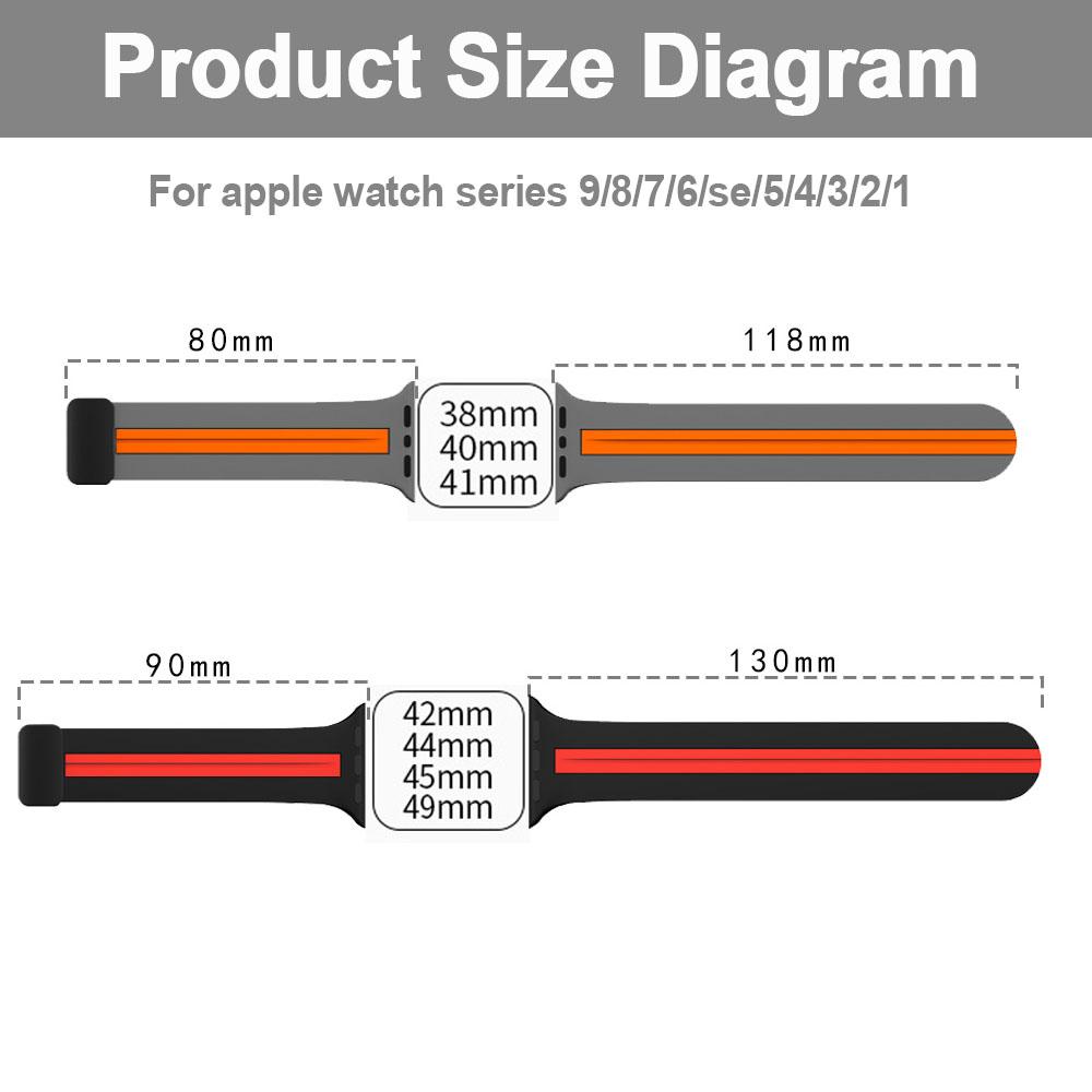 Магнитная застежка Ремешок Для Apple Watch Ultra 2 ремешок 49мм 44мм 40мм 45мм 41мм 38мм Силиконовый Браслет iWatch серия 7 3 6 5 se 8 9
