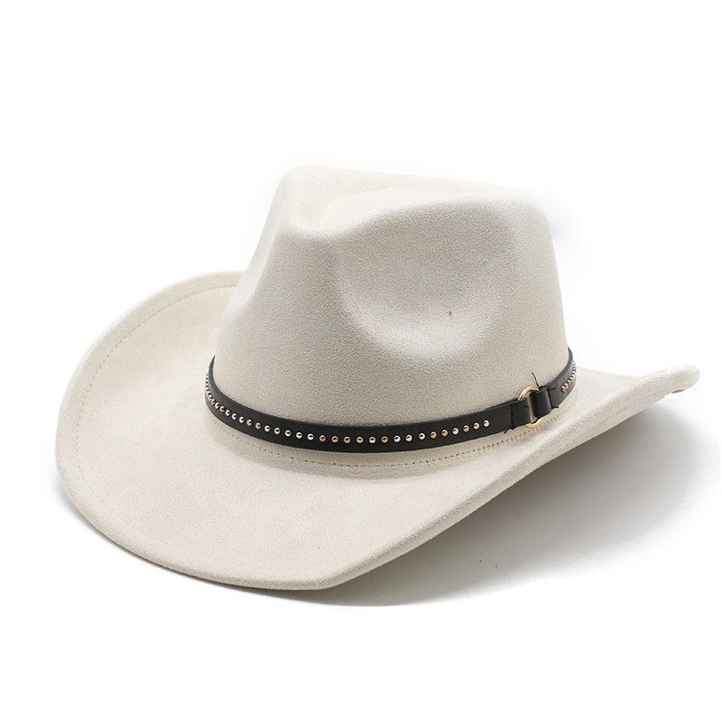 Замшевый цилиндр Женская ковбойская шляпа в стиле вестерн Мужская шляпа с поясом в виде головы быка Джазовая шляпа Шляпа