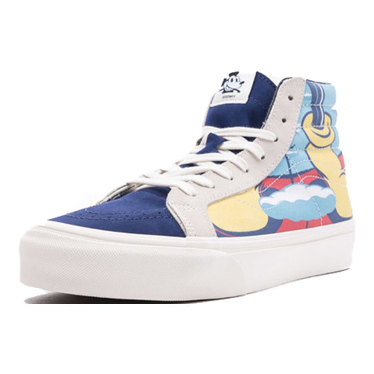 Vans Disney X Sk8 Ретро Скейт Обувь Высокие Кроссовки Унисекс Синий Желтый VN0A38FYRNO1