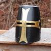 Cursed Crusader Pure Brass Steel Black Функциональный Великий Шлем Рыцарский Ковш Шлем