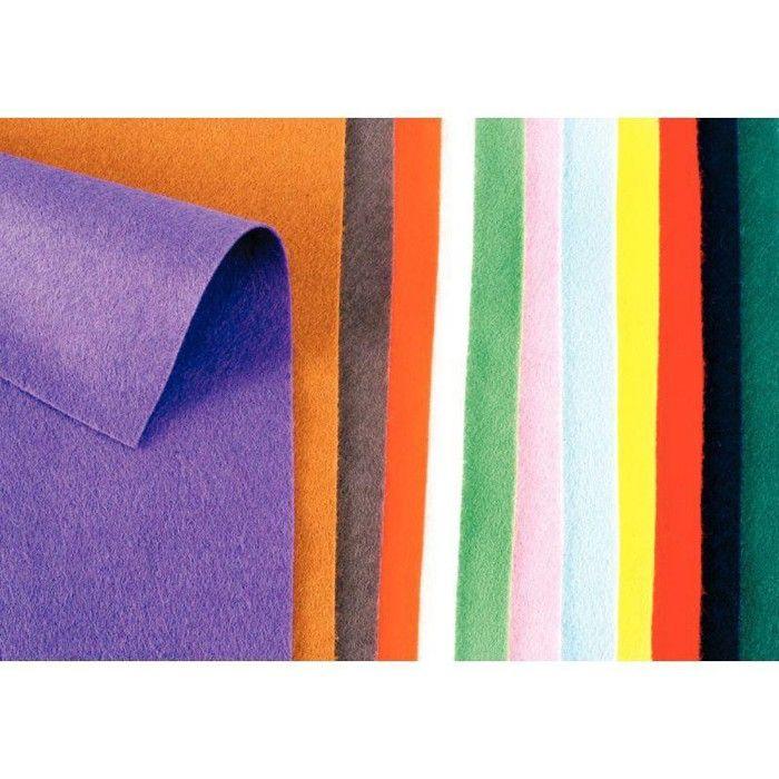 Купон фетр - Ассорти - 45x50 см - Упаковка из 12 штук - 100% Вискоза - Без клея