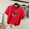 Лето 2025 г. Новая женская футболка с короткими рукавами и круглым вырезом с принтом