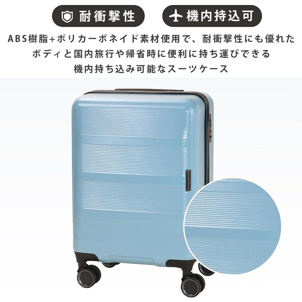 Чемодан Ripple 34 л 46 см 3 кг Жесткая молния 20201 Сумка для переноски Чехол с замком TSA Aqua [Transit Lounge]