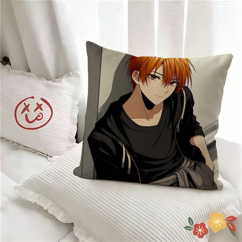 pc Anime FFruits BBasket Kyo Sohma Tup Pillow Case Fashion Square Pillowcase Bedroom Sofa Room Ins Decoration Leisure