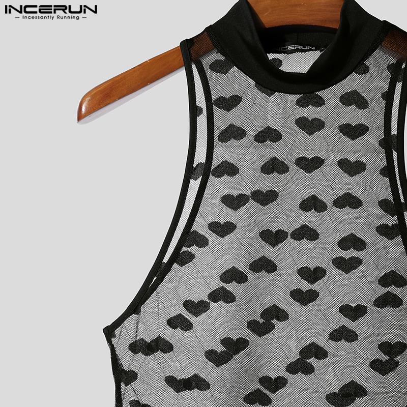 INCERUN Мужские комбинезоны без рукавов с сетчатыми вставками