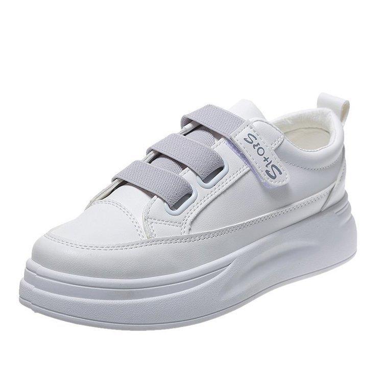 Velcro Little White Shoes Women's Versatile 2025 Spring and Summer New Women's Shoes Street Shot Thick-soled Leather Single Shoes Flat-soled Women'