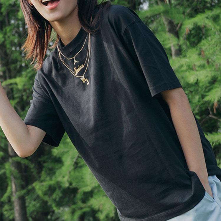 Jordan SS22 Ожерелье с коротким рукавом, женские топы, черные DO5021-010