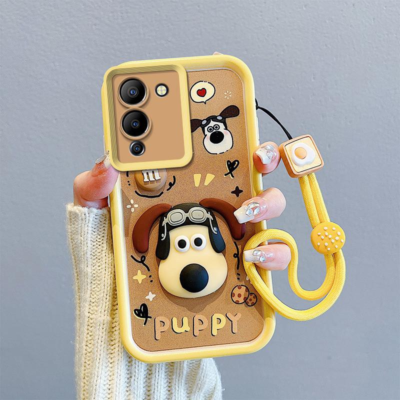 KEYSION Shockproof Case for Infinix Note 12 G96 with Lanyard Silicone Cute 3D Cartoon Doll Phone Cover for Infinix Note 12 G96