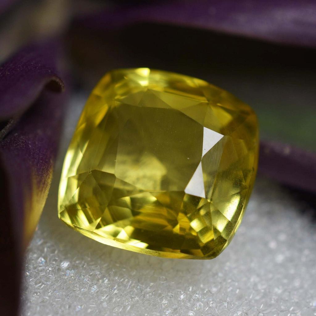 10.10 Ct Natural Yellow Sapphire Square Cushion Shape Loose Gemstone