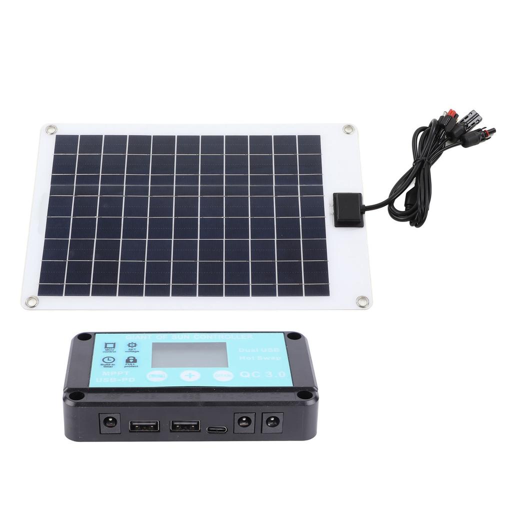 Solar Panels 1 for 5 50W Solar Panel Battery Charger with MPPT 100A Controller for 12V Battery and