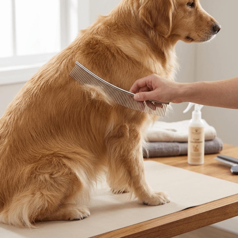 Dense Tooth Curved Dog Comb Curved Shape Dematting Pet Comb Pet Straightening Comb Daily Hair Tidy