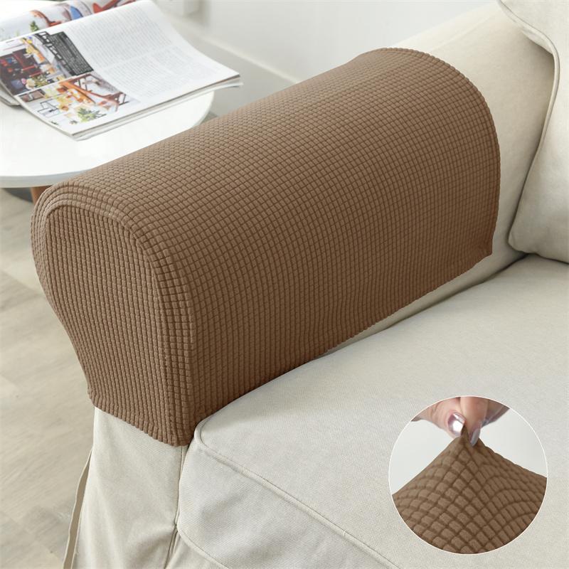2 шт./компл., чехол на подлокотник для дивана, эластичный флисовый чехол для дивана, кресло, защита для рук, эластичный нескользящий съемный чехол для подлокотников