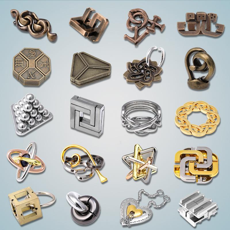 Kid Educational Puzzle Toy Luban Lock Alloy Logic Puzzle Chinese Play Classical