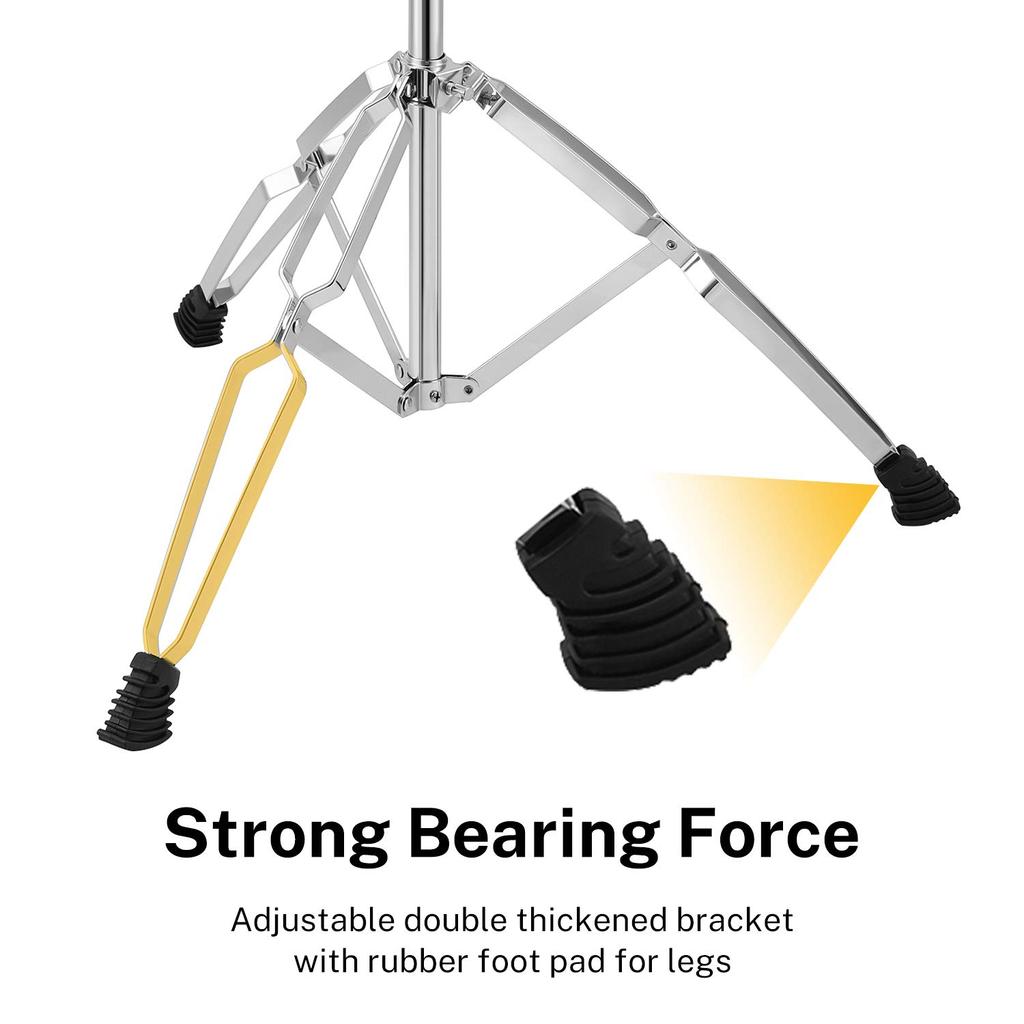 Стойка для малого барабана Donner, совместимая с держателем для палочек, изготовлена из металла, регулировка высоты 10" - 14" (Рост 66см-101см)