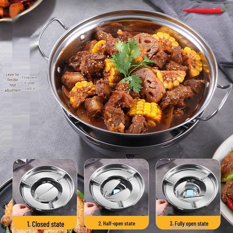 Сухой горшок-плита из нержавеющей стали: Компактная жаровня (хот-пот) на спирту для домашнего и коммерческого использования