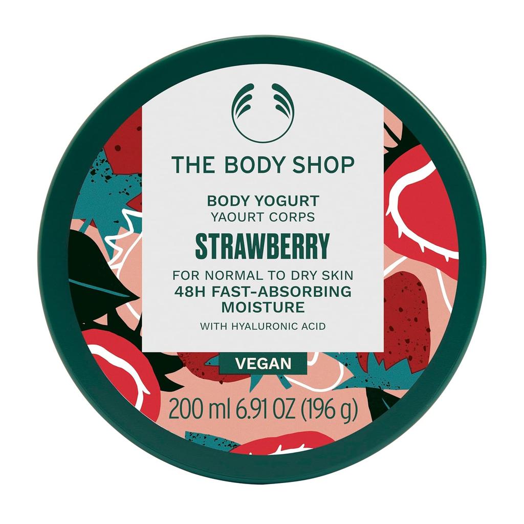 The Body Shop Strawberry Vegan Body Yogurt 200ml Hydrating Cream For Normal Dry Skin