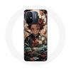 Case - Maniacase - Xiaomi Redmi 11A - Soft - Black - Anime Demon Slayer Tanjiro