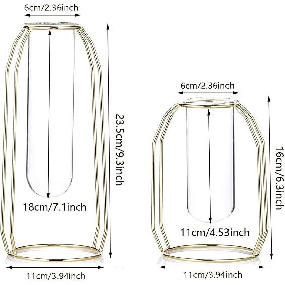 Вазы для цветов с рамой из художественного железа, Террариум-плантатор из художественного железа, Вазы для декора, Прозрачные вазы, Декор для гостиной, свадьбы, праздника