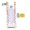 Weather Resistant Ghost Decor Hanging Swinging Halloween Decoration for Outdoor Garden Yard, Weighted Fabric Flying on A Lighted Porch Swing with LED