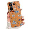Чехол Синие Бантики Цветочный Узор Для Xiaomi 14T 13T 11T Pro Funda Redmi Note 14 13 12 11 Pro 5G 4G Кожаная Текстура Силиконовая Крышка