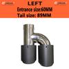EPLUS Car Carbon Fiber Matte Muffler Tip H Shape Double Exit Exhaust Pipe Mufflers Nozzle Decoration Universal Stainless Silver