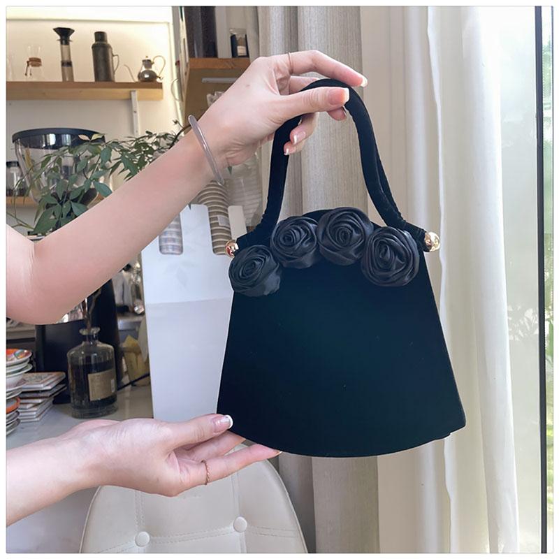 Сумка из красного бархата в стиле ретро, стильная сумка через плечо с цепочкой и цветочным узором, свадебная сумка, легкая, роскошная, высокого класса, сумка для поездок на работу