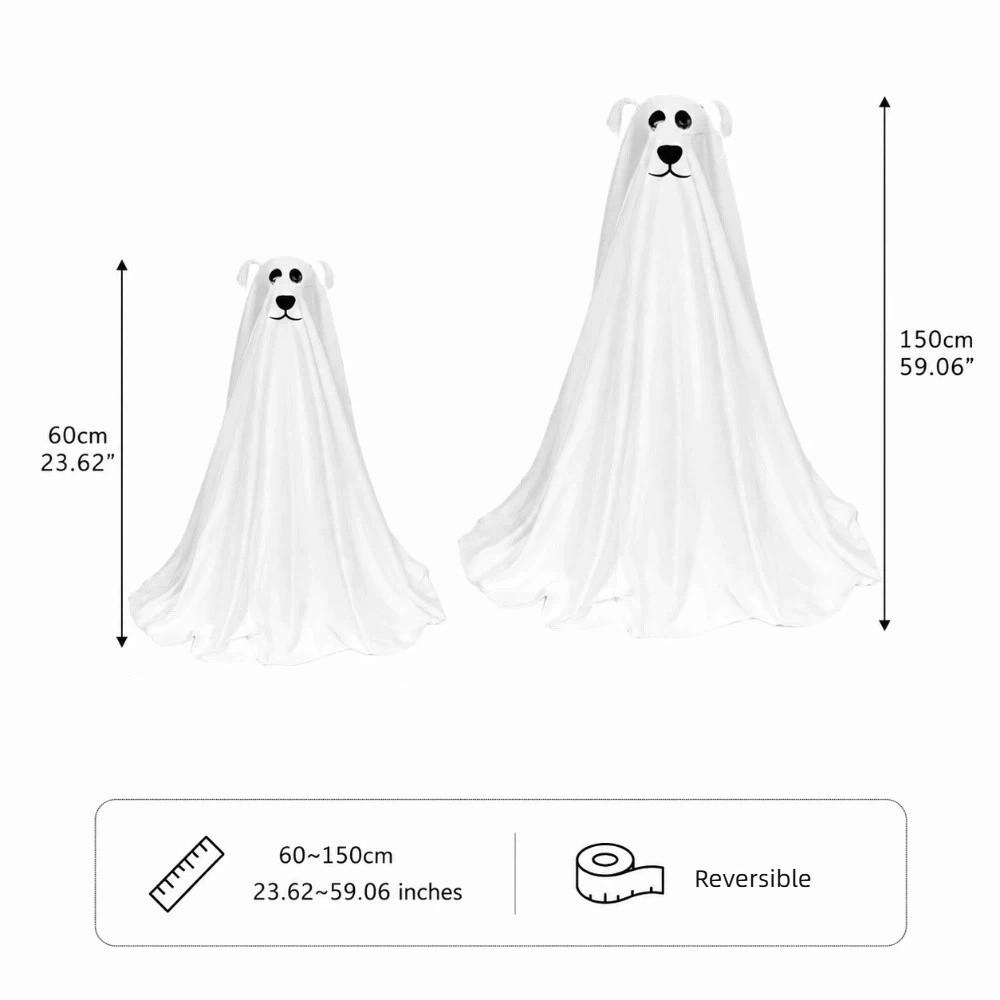 Remote Control LED Lights Freestanding Ghost Dog Halloween Decor Prop Front Porch Decoration