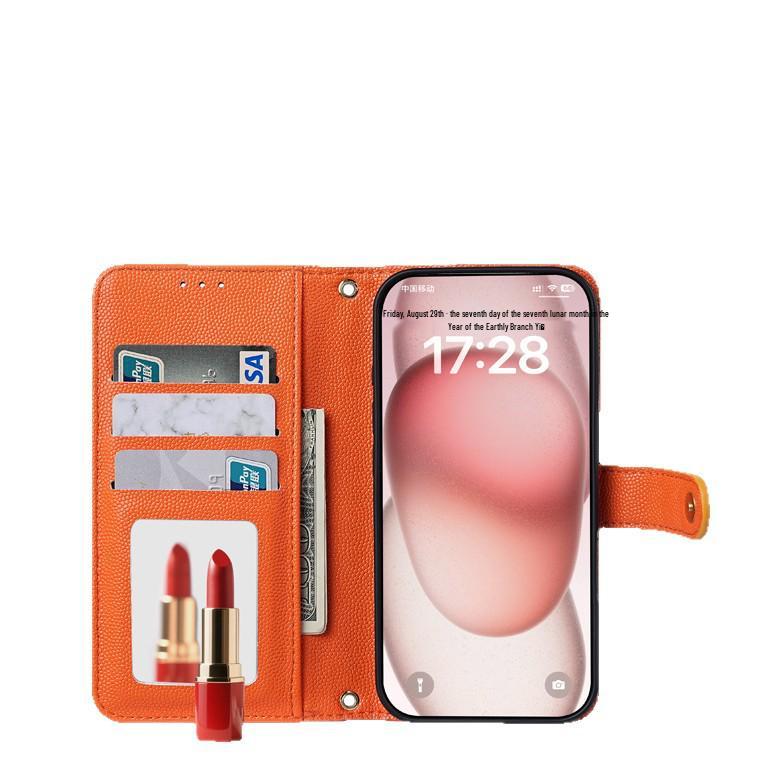 Кошелек-чехол в французском стиле для iPhone16e: Слот для карт, Молния, Плечевой и Ручные ремни, Кожаный Crossbody