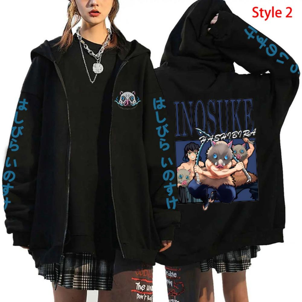 Popular Anime Printed Zipper Hoodie Men's and Women's Fashion Y2k Personalized Zipper Long Sleeve Hoodie