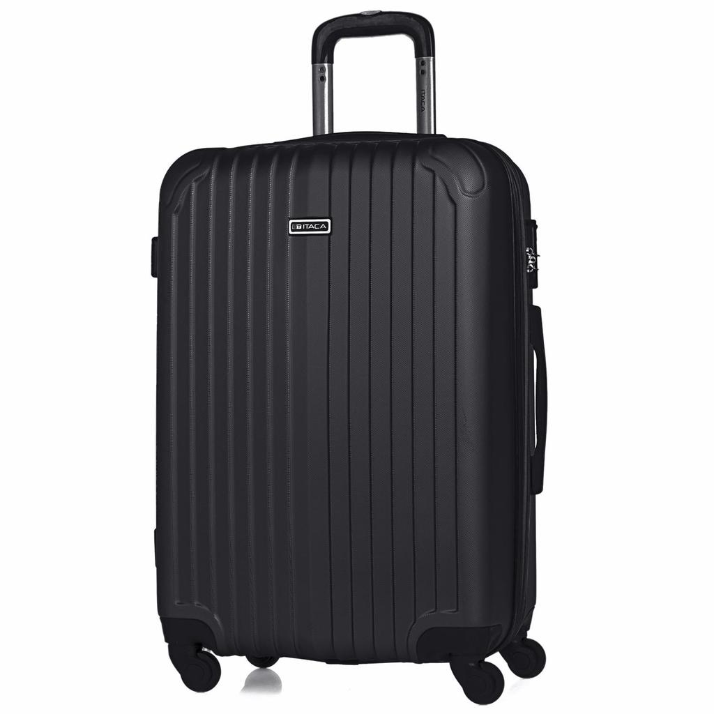 Жесткий дорожный чемодан на колесиках ITACA, цвет 4 колеса, 66 см, средний пластик. Прочный, расширяемый, прочный и легкий. Студенты и специалисты T71560