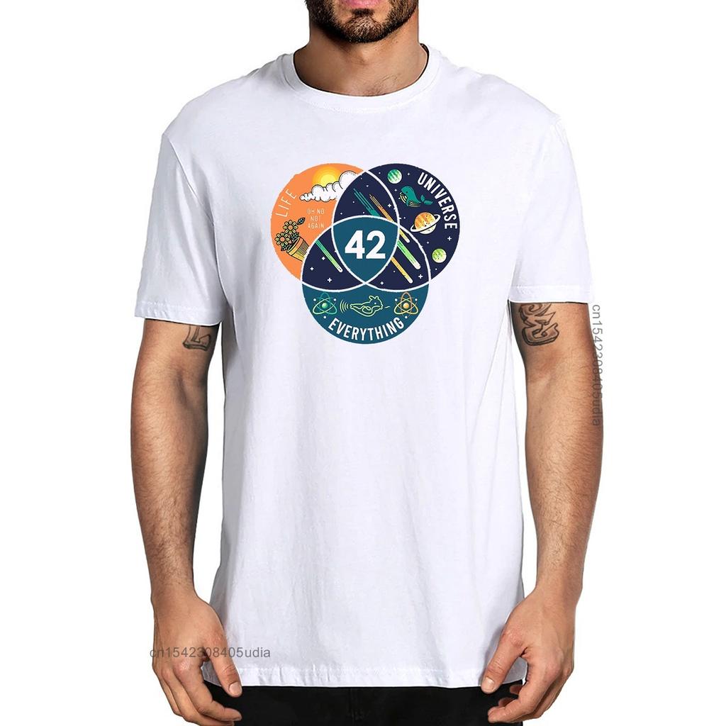 Unisex Cotton 42 The Answer To Life The Universe And Everything Funny Unisexs Designer Tshirts Harajuku Streetwear Unisex Tee