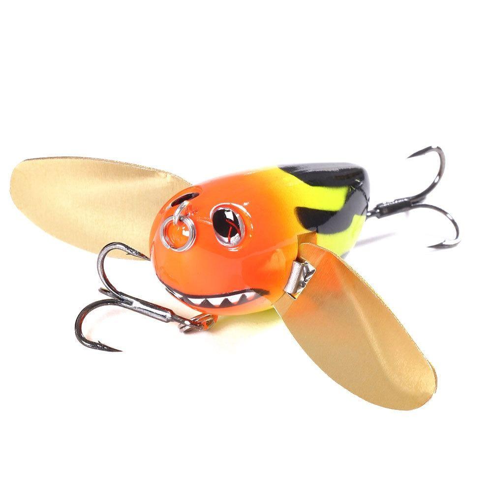 with Two Metal Spoon Bee Crankbait Lure Bumblebee Fishing Lure Bee-Shaped Fishing Bait Fly Fishing