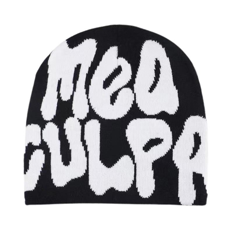Hight Quality Trendy Hip-Hop Letter Printed Beanie Cap For Men Women Korean Style  All-Match Caps Autumn Winter Warm Hats