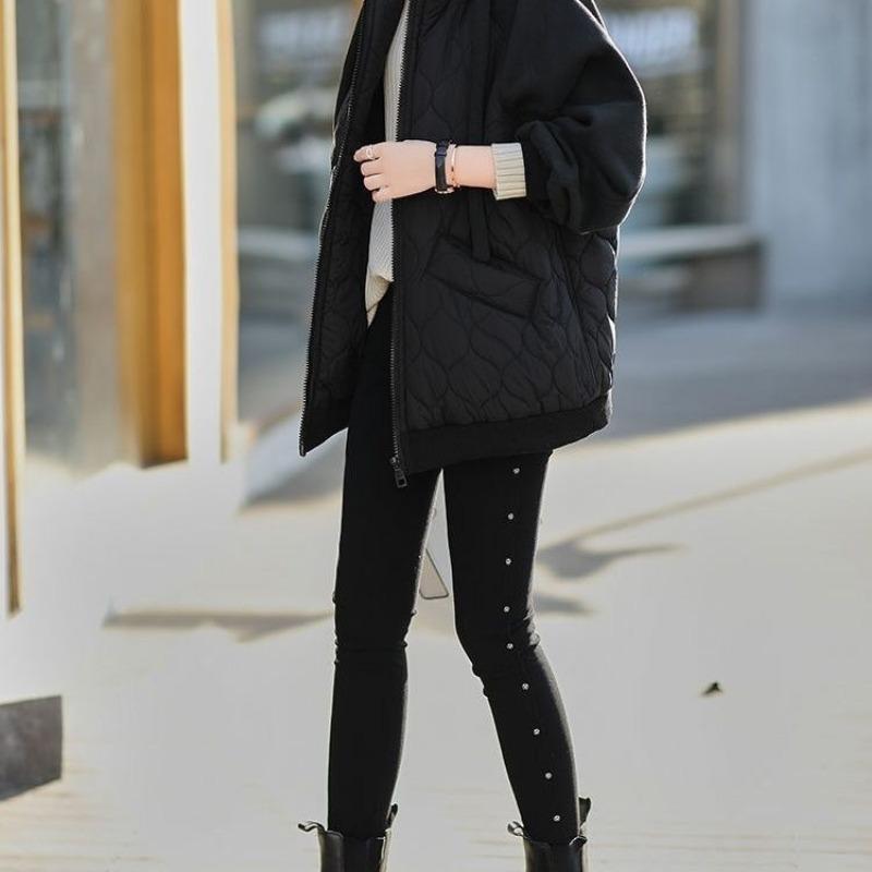 Зимнее женское хлопковое пальто с капюшоном, большой размер, свободная толстая теплая куртка-пуховик, большой размер, свободное пальто