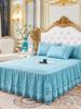 Кружевная юбка-кровать, роскошное покрывало принцессы для девочек, королевский размер, весенние простыни, наматрасник, постельное белье в стиле ретро с юбкой