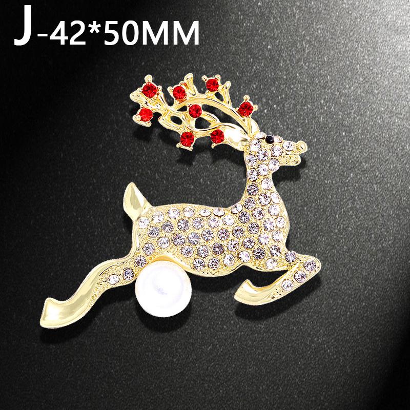 1PC Crystal Deer Women's Christmas Brooch Brooch Pins Jewelry Decoration Wedding Accessories