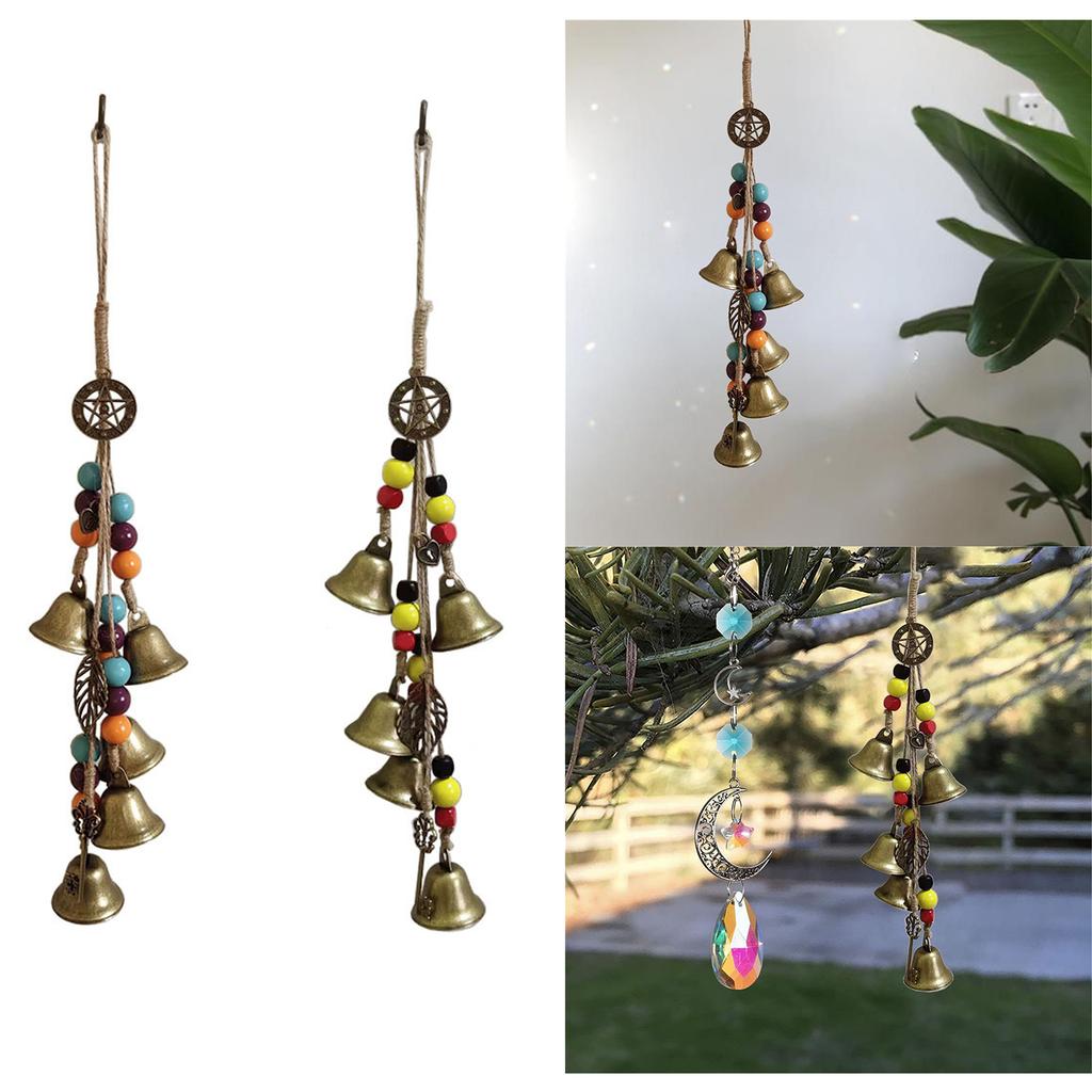 Bohemian Witch Bells Protection for Door Knob Hanger Wind Chimes Witchy Things Clear Negative Energy Witchcraft Supplies