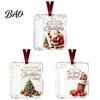 Festive Cash Gift Envelope 3 Pcs Christmas Ornament, Acrylic Money Holder for Cash, Clear Decorative Hanging Box Xmas Tree Decoration, Holiday
