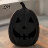 Festival Display Ornament Halloween Pumpkin Figurine, Black Resin Spooky Face Sculpture, Ghost Figurine Gothic Tabletop Centerpiece for Home