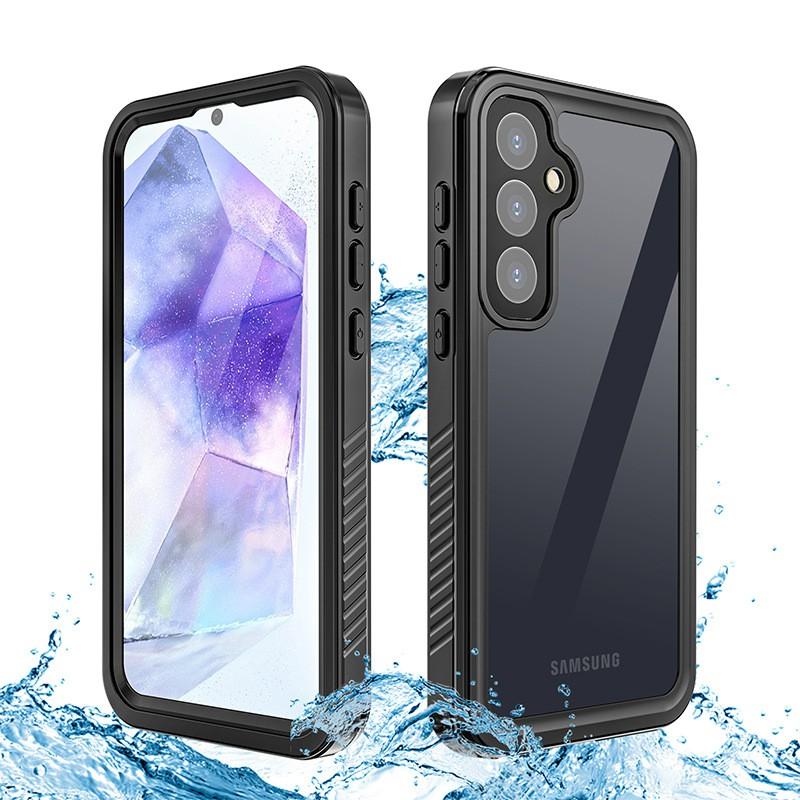 Shockproof Waterproof TPU Phone Case Galaxy A55 5G Outdoor Sports Full Coverage Protective Cover Black