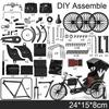 Green Black Tricycle Model Kits Alloy Assembly Bike Model Kit Retro Bike Assembly Model  for Kids
