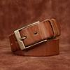 Rare Thickened Leather First Layer Cowhide Belt Men'S Retro Washed Old Simple Versatile Casual Copper Buckle Belt