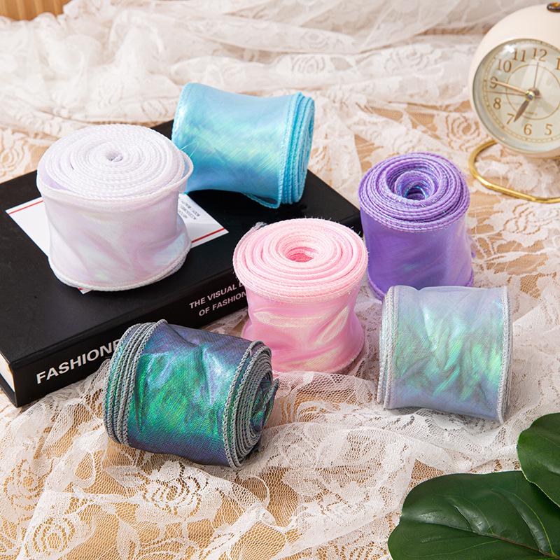 6 см перламутровая лента из пряжи «рыбий хвост» для создания цветочных букетов, подарков и украшений для тортов своими руками
